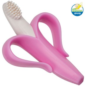 베이비바나나 실리콘 치발기 치아발육기 이앓이 손잡이형, 핑크, (필수)제품선택:핑크, 1개
