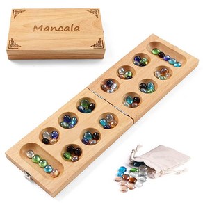 [4] Ceebyfa 어린이 성인 및 가족을 위한 Mancala 보드 게임. 접이식 고무 나무 보드 48+10 만칼라 스톤 및 설명서(한글이 아닐 수 있음) 포함. 여행용, [4] Ceebyfa 어린이, 성인 및 가족을 위한 M