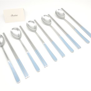 [4+1] 프리스틴 고급 한식수저세트 5벌 할인패키지, 없음, 블루브리즈5벌, 1개