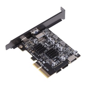 2 포트 PCI-E 4X ~ USB 3.2 GEN 2 A Type C 확장 카드 전면 유형 E 19P/20P 커넥터 10GBPS 속도 트랜스 미손