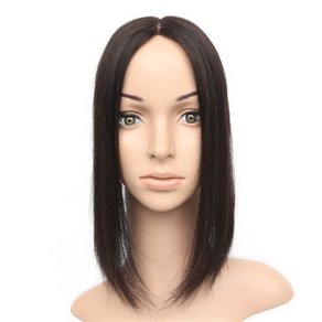 [W2007_V라인_긴머리] V라인 긴머리 전체불파트 여자정수리가발, 8cmx12cm(35cm), 진한갈색, 1개
