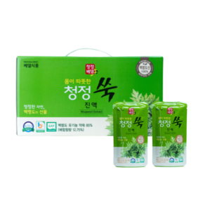 백령도특산품 베델식품 쑥즙 80ml X 25개입 HACCP식품 유기농약쑥 비건인증, 25개