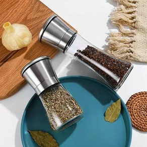 스텐그라인더 후추 소금 깨 유리 양념통 180ml, 1-스텐그라인더-180ml, 1개