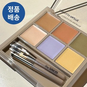 [본사정품] the SAEM Conceale Palette 더샘 커버 퍼펙션 컨실러 멀티 팔레트+브러쉬2종증정 부위별맞춤6색 보송밀착 매끈마무리 소프트밤 잡티커버, 1개