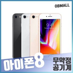 아이폰8 64GB 256GB 중고폰 P급/S급/A급/B급 3사 호환가능 공기계 오비몰, 아이폰8_64GB, B등급, 랜덤상태우선