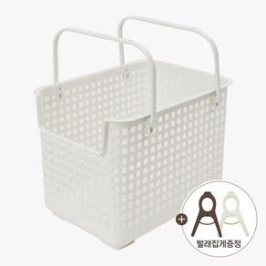 올유리빙 세탁바구니 다용도 적층 바구니 빨래 통 손잡이 1단 2단 틈새 분리수거, 2단(2개), 단품