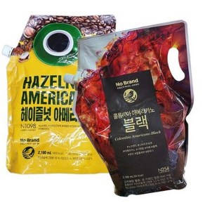 [퀴클리몰] 노브랜드 콜롬비아 아메리카노 블랙 + 헤이즐넛, 2개, 2100, 1개입, 2100ml