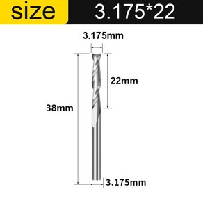 목공 트리머 비트 Vshap CNC 조각 라우터 플랫 코 엔드 밀 2 두 피리 나선형 Upcut 밀링 커터 도구 초경 나무 MDF PVC, 3175x22+1pcs