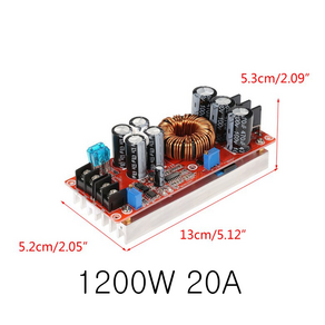 1200W 20A 고용량 부스트 회로 DC컨버터 승압 스텝업 정전압정전류 컨버터 150kHz 작동 승압회로 DC-DC 승압 8-60V ~ 12-83V MAX 20A(nofan), 1개