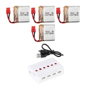 SYMA X21W X21 드론배터리 드론부품 모터, 18. (X21) 380mah4개+6in1충전