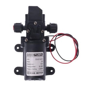 양수기 펌프 농업용 전기 워터 블랙 마이크로 고압 다이어프램 분무기 세차 12 V DC 60W 120PSI 분당 5L, 1개, 없음, 없음