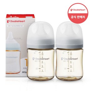 더블하트 모유실감 3세대 PPSU 새벽그레이 160ml (S젖꼭지포함), 그레이, 2개