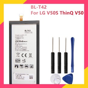 오리지날 배터리 BLT42 LG V50S THINQ V50 교체 충전식 4000MAH, 배터리+교체 공구