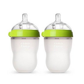 코모토모 실리콘젖병 트윈팩, 2단계, 그린, 250ml, 2개