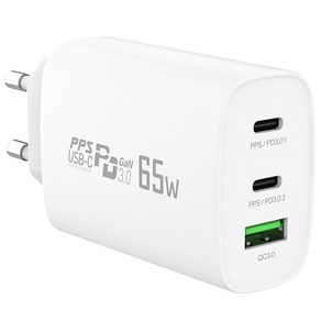 모디스 65W PD GaN PPS 3포트 멀티 초고속 충전기 어댑터, 1개, 화이트