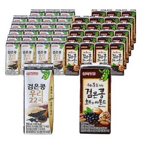 삼육두유 검은콩호두아몬드 190ml 24개입 + 검은콩 우리22곡 190ml x 24개입, 24세트