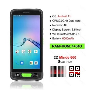 모모스토리 휴대용 터미널 데이터 수집기 NFC 리더 관리 3GB 32GB 실행 안드로이드 11 PDA 2D Zeba SE4710 스캐너, [01] 2D Minde660, [03] UK, 01 2D Minde660_03 UK, 1개