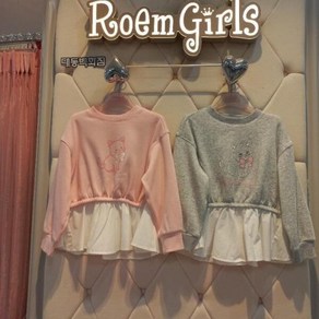 [로엠걸즈(아동)] 로엠걸즈 DP01 로양이 우븐프릴 맨투맨 로양이 우븐프릴 맨투맨 RGMA24T4C