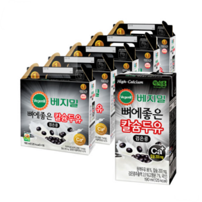 베지밀 뼈에좋은 칼슘두유 검은콩 깨 쌀, 190ml, 80개