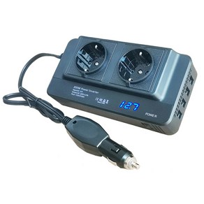 차량용 인버터 멀티충전기 220V 12V전용 멀티인버터, 200W-블랙, 1개