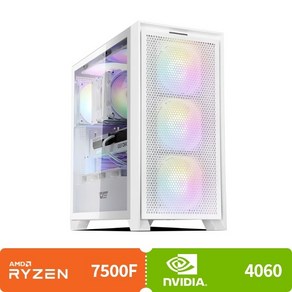 [컴퓨존] 조립PC 아이웍스5-5058 (R5-7500F/RTX4060/DDR5 32GB(16*2)/NVME 1TB)), Fee DOS, 1TB, 32GB, 화이트