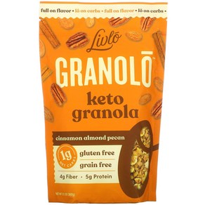 Livlo Ganolo 케토 그래놀라 시나몬 아몬드 피칸 309g(11oz) 1팩, One Size, 309g, 1개