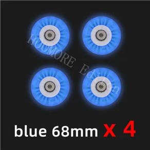 LED 플래시 휠 80mm 76mm 72mm 70mm 68mm 64mm 인라인 스케이트 90A 성인용 어린이 SEBA RB 롤러, 4 68mm Blue