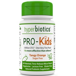 Hypebiotics PRO-Kids 설탕 없음 탠지 오렌지 60마이크로펄, 60정, 1개