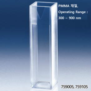 일회용 큐벳 Standad Cuvette Semi-Maco PMMA 100/PK S18-59-022, 1개