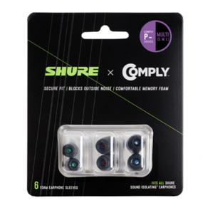 SHURE 슈어 EACYPF-6KIT 컴플라이 폼 슬리브 이어팁 (소형 중형 대형), 1개