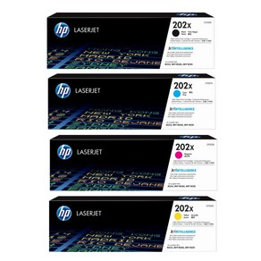 HP color laserjet PRO M281fdw 정품토너 4색1세트 CF500X/CF501X/CF502X/CF503X 검정 3 500매/칼라 2 500매 대용량 NO.202X