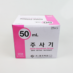 한국백신 일회용주사기 50ml 18G*38mm, 25개