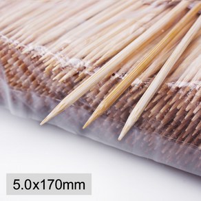 [KO] 일회용 대나무 핫바 꼬지 꼬치 꽂이 꼬챙이 5mm x 170mm 1봉 (약100개), (KO) 17cm 핫바꼬지 1봉(약100개), 1개, 100개