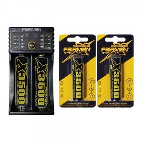 [페어맨] 18650 충전지 3500mAh 2개 + 범용 고속 충전기 FLIC-210