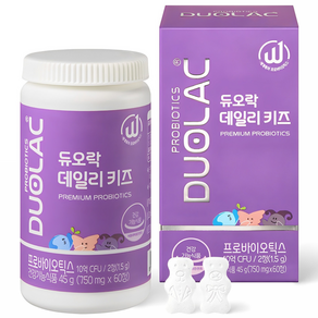 듀오락 데일리키즈 츄어블 어린이 유산균, 60정, 1개