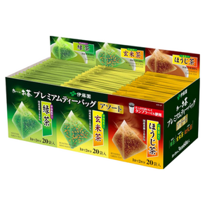 [Itoen] 이토엔 프리미엄 녹차 현미 호우지차 각 20봉지, 1개, 20개입, 1.8g