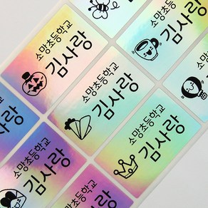 네임코코 방수네임스티커 사각 특대형, 450-특대형홀로그램