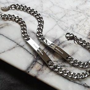 디바테일 [각인팔찌]Letteing Thick Chain Bacelet 패션 팔찌