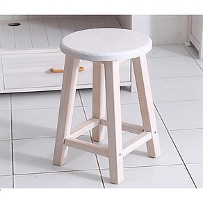 가구야히메 완조립 원목스툴 [4001-2-45cm] 스툴, 화이트, 1개