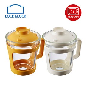 락앤락 간편식 오븐글라스 컵 용기 550ml LLG480, 옐로우, 1개