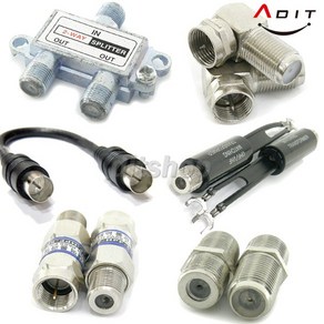 ADIT TV 안테나 RF 동축케이블 커넥터 젠더 연결잭 분배기, AE0090, 1개