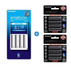 파나소닉 BQ-CC51 충전기 + 에네루프 2550mAh 프로 AA 충전지 8알, 1세트