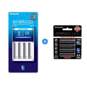 파나소닉 BQ-CC51 충전기 + 에네루프 프로 2550 mAh AA 충전지 4알, 1세트
