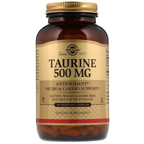 솔가 타우린 500mg 베지터블 캡슐 글루텐 프리 비건, 250정, 1개