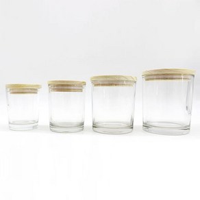 캔들용기 기본용기 + 심플우드캡 [ 7OZ 투명 ], 1개