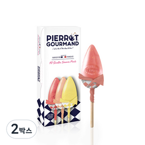 [피에로구르망] 믹스후르츠맛 롤리팝 프랑스 명품 사탕 캔디 롤리팝 막대사탕 (피에르구르망), 130g, 2박스