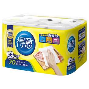 Delight Roll-Type Kitchen Paper Towels 70 sheets, 6 roll, 1 sack