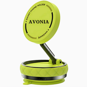 AVONIA 차량용 핸드폰 거치대 / 흡착식 360도 회전 홀더 / 자석 거치대, 네온라임, 1개