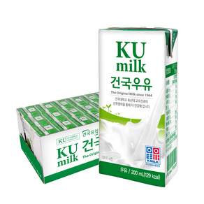 [건국우유] 멸균우유 200ml 24입, 24개