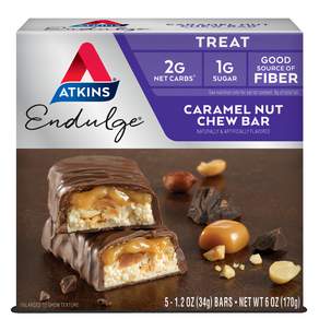Atkin 엔둘지 카라멜 넛 츄 바 5개입, 170g, 1개